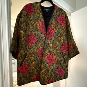 Zara TRF OUTERWEAR floral open kimono jacket size L/XL